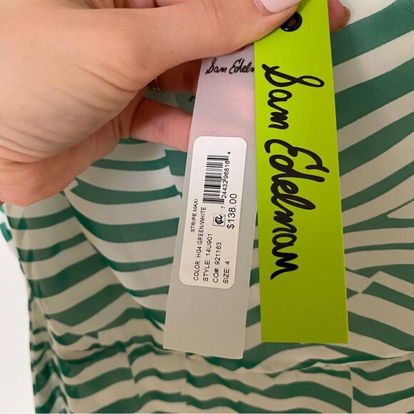 NWT Sam Edelman Stripe One Shoulder Midi Dress - Picture 7 of 11